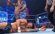 AJ Styles celebrating his victory over Karrion Kross
